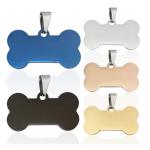 Carved Stainless Steel Dog ID Tags 2cm-6cm SS Dog Tag Black Blue