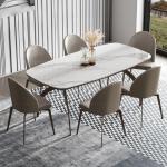 Customized luxury artifical marble steel furniture dining room table