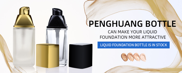 Fancy Glass Bottle Packaging 35ml Liquid Foundation Bottle Lotion Pump Bottle F099