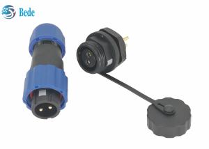 Quality Ip68 Waterproof Power Cable Connector , 2 Pin M13 Panel Mounting Connector wholesale