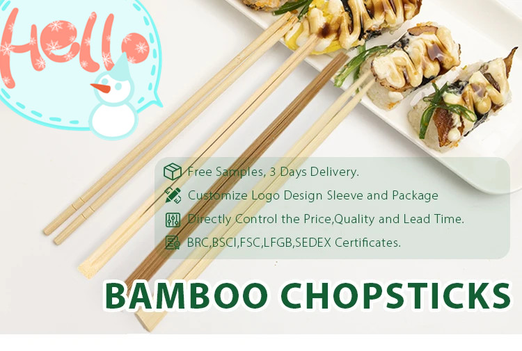 Traditional Japanese Chopsticks Bamboo Logo Disposable Bamboo Chopsticks Bamboo Sushi Chopsticks for Food