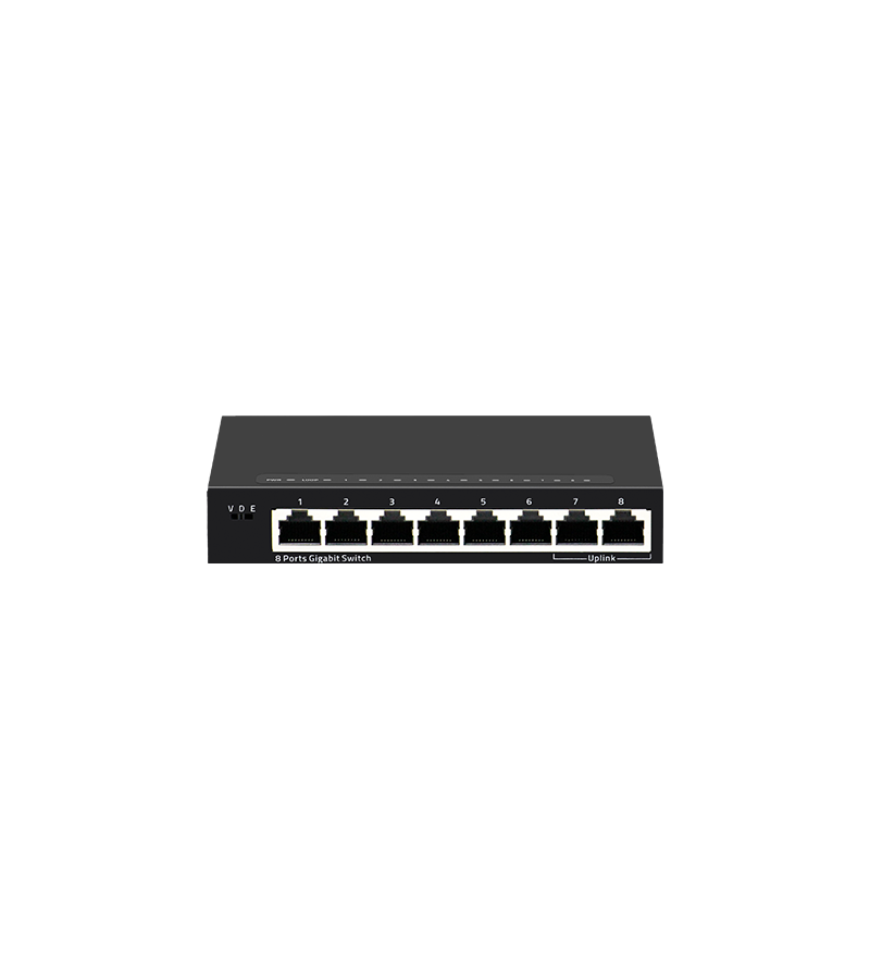 8-Port Gigabit Ethernet Network Switch with PoE QoS SNMP VLAN Functions FCC Certified and 10G Capacity Stackable Hub