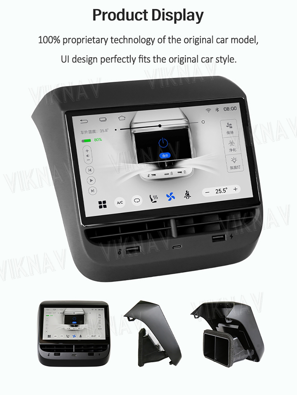 Android 12 Multimedia System For Tesla Model 3 Model Y Rear Display Touch Screen