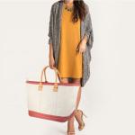 Coral XL Womens Beach Bag Tote Utility Luxury Sandless Structured Sturdy