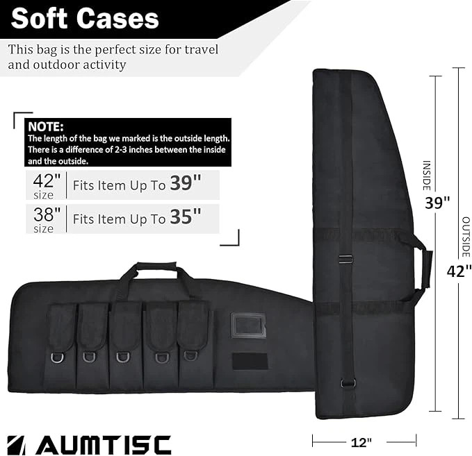 600D Polyester Fabric Assault Rifle Bag Waterproof 1.39 Pounds Weight