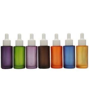 Quality Yuhua Serum Dropper Bottles Round Shape Matte 50ml Frosted Glass Bottles wholesale