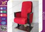 Public Folded Veneer Auditorium Chairs / Red Lecture Hall Seating