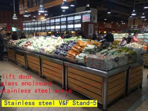 Quality supermarket stainless steel produce bin with lift door wholesale