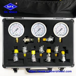 Quality Excavator Hydraulic Pressure Test Gauge Kit With Stainless Steel Case wholesale