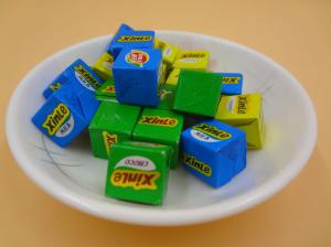 Quality Large Sugar Cubes / Cube Shaped Candy Crispy Feeling Green Snack Foods wholesale