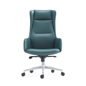 Quality Dark Green Executive Leather Office Chair Upholstery Armrest wholesale
