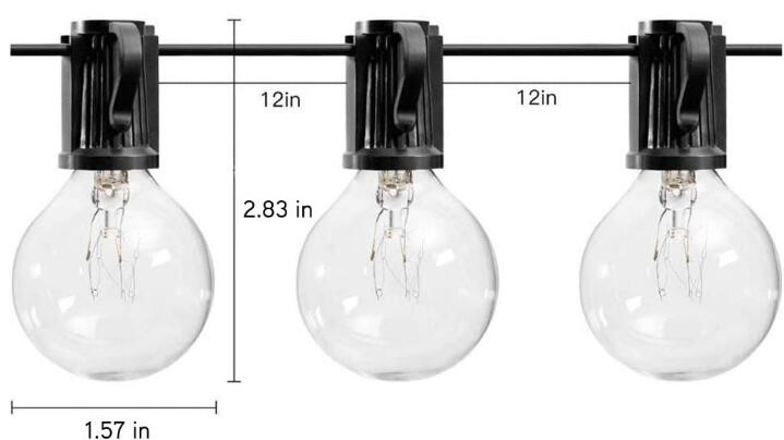 10M 25Bulbs G40 Globe Bulb Holiday Decoration Lights Led String Christmas Decoration