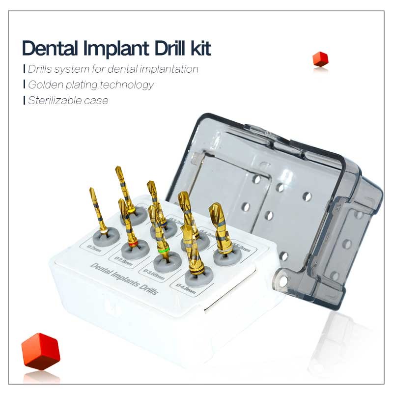 Portable Implant Dental Surgical Drill Kit Lightweight Silver Gold Color