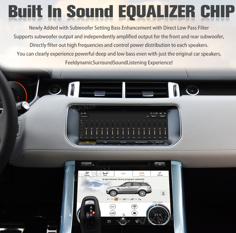 Range Rover Sport L494 Wireless Carplay Android Head Unit And AC Control Screen