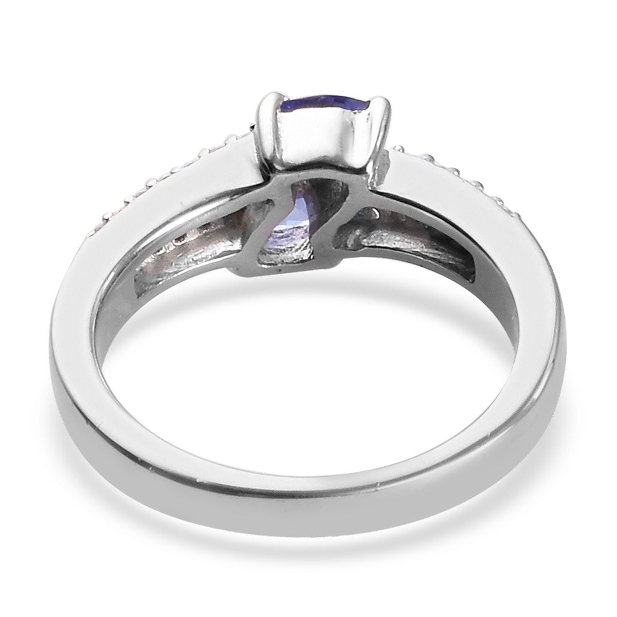 0.25 Carat Tanzanite 0.925 Sterling Silver Ring Jewelry with White CZ – Gemstone Rings with Hypoallergenic
