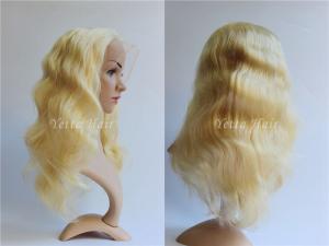 Quality All Length Full Lace Virgin Hair Wigs / Blonde Body Wave Hair No Foul Odor wholesale