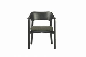 Quality ODM Contemporary Dining Arm Chairs Modern Accent Armchair With Black Metal Legs wholesale