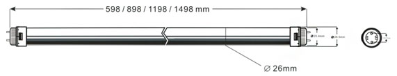 Office 20 watt 4ft led tube lights Energy Saving DC30 - 45V