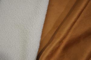 Quality 470gsm Fur Solid Sherpa Solid Suede 100p Bonded Fleece Fabric wholesale