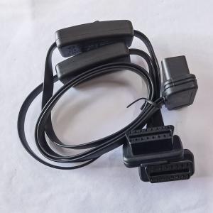 Quality Flat Ribbon Obdii Splitter Cable , Y Splitter Obd Diagnostic Cable With Switch wholesale