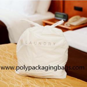 Quality Biodegradable LDPE Plastic Laundry Bag With Cotton String Rope wholesale