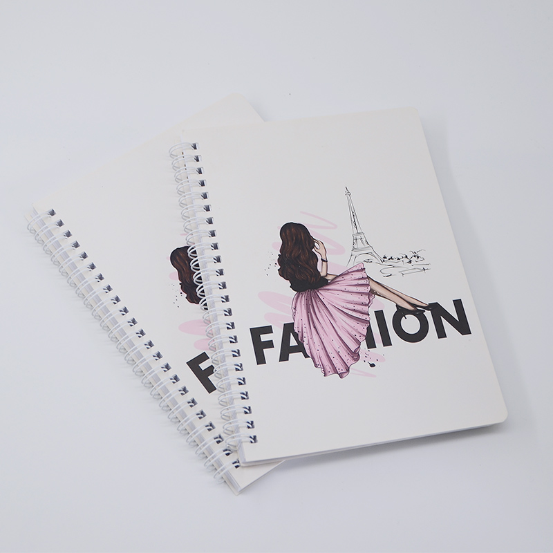 Soft Cover Custom Spiral Notebook Journal 30 Sheets Custom Printing Logo Grid Design