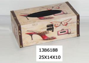 Quality Living Room Office MDF PU Printing Wooden Tissue Box wholesale