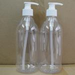 Clear 500ml empty shampoo bottles