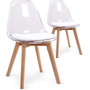 Quality Nordic PC Transparent Acrylic White Plastic Kitchen Chairs For Cafe wholesale