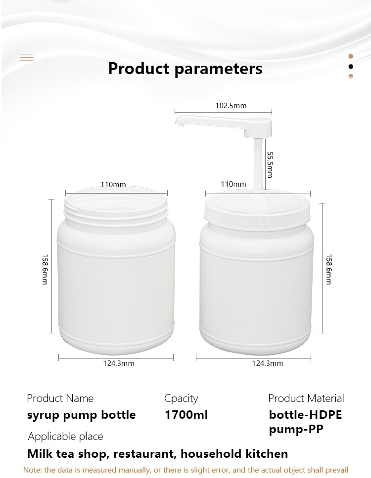 HDPE Condiment Pump Dispenser Kit Wit 5ml 8ml 10ml Plastic Narrow Hear Pump
