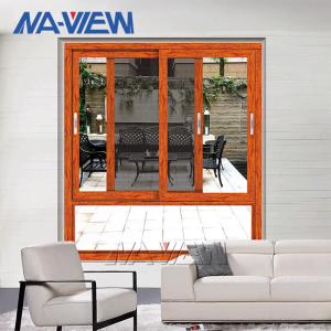 Quality Guangdong NAVIEW Standard Custom Wooden Color Aluminium Sliding Window wholesale