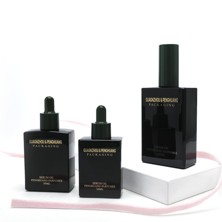 Serum Glass Essential Oil Dropper Bottle 100ml Square Shape