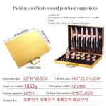 24pcs Stainless Steel Hotel Wedding Cutlery Set Spoon and Fork Silverware Luxury