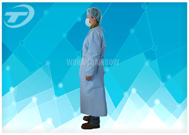 CPE Yellow Disposable Coveralls Waterproof Disposable Gown With Knitted Cuff