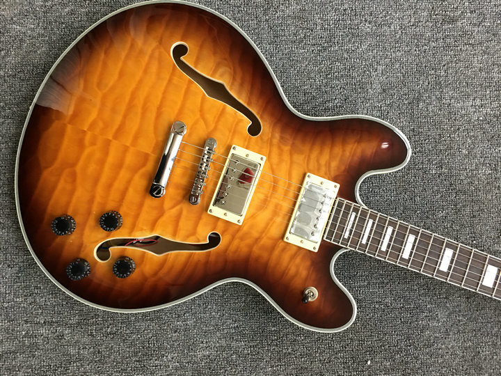 2018 New ES-339 Small Jazz Electric Guitar es 339 semi yollow body In Sunburst ES339