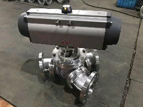 Quality aero2 pneumatic actuator air control three way Y type ball valve wholesale