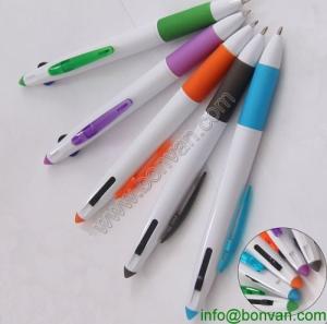 Quality retractable multi color ballpen, advertising logo printed multi color ballpen wholesale