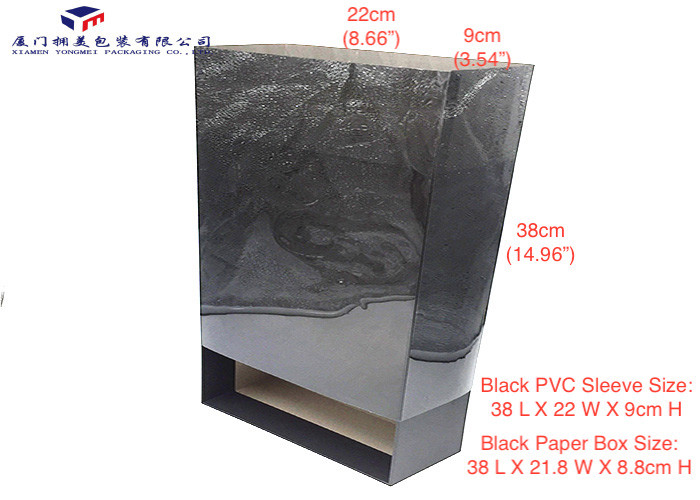 Transparent Black PVC Sleeve Clear Plastic Packaging For Chinese Tea Box