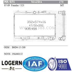 Quality Familia / 323'87-89 MAZDA Car Radiator Good Temperature Control Dpi 270 wholesale