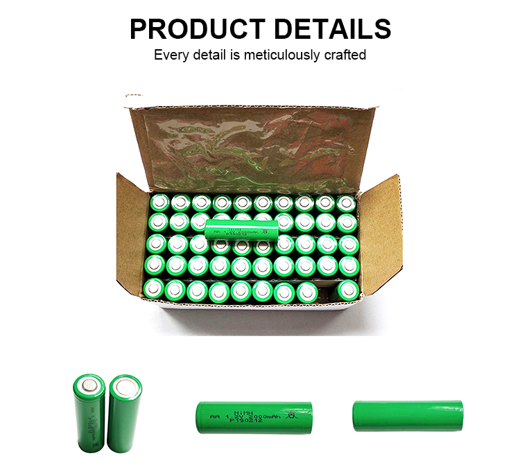 Factory Directly Sell 1.2V 2000MAH 1500mAh 1800mAh AA size Ni-mh Nickel metal hydride battery cell