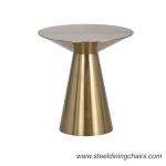 ss Veneer Top Golden Metal Coffee Side Tables In Club Hotel Office
