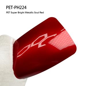 Quality PET-PH224 PET Super Bright Metallic Soul Red PET Car Wrap Film 1.52*18M wholesale