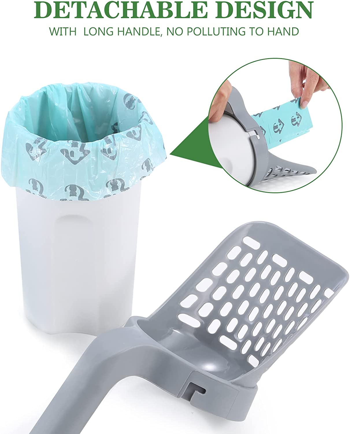 Portable Cat Litter Shovel Scoop Grey Cat Sand Shovel Environment Friendly