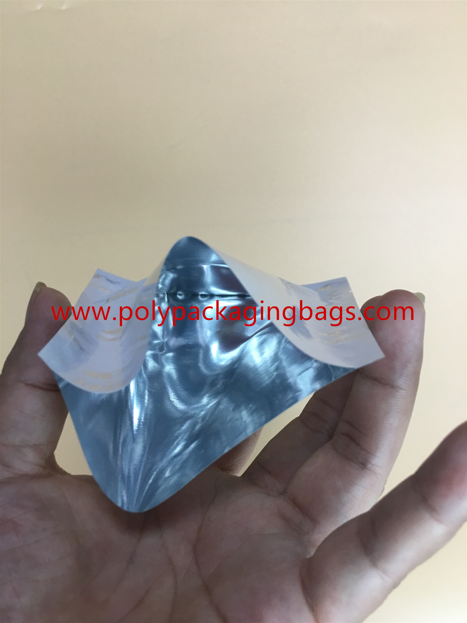 Custom White Three - Side Seal Aluminium Foil Bag With 2 Colors Gravure Printing