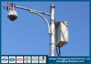 Quality Road Street Cctv Camera Pole , Traffic Light Steel Hot Dip Galvanized Pole wholesale