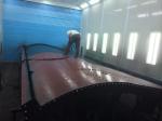 20m Bus Spray Booth Two Side Wall Extraction Gas Burner Heating Rock Wood