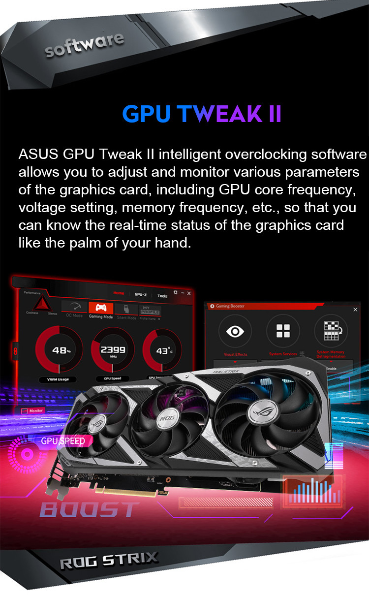 ROG-STRIX-RTX3050-O8G-GAMING Gaming PC Graphics Card PCI Express 4.0 16X Interface