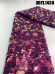 Sequins Decoration 3D Flowers Lace African Embroidery Fabric for Bridal Wedding