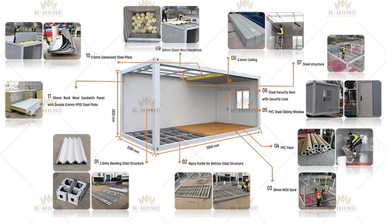 20Ft Temporary Construction Site Worker Accommodation