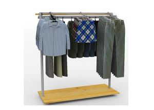 Quality Metal Wooden Island Garment Display Stand Mobile Simple Style FreeStanding wholesale